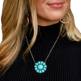 West & Co Turquoise Flower Necklace