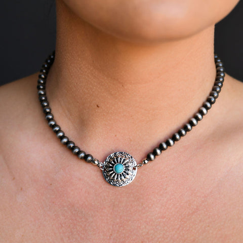 West and Co. 14" Navajo Pearl Conch Choker