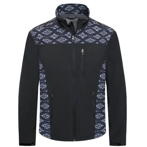 Avalon Men's Black & Grey Aztec Softshell Jacket