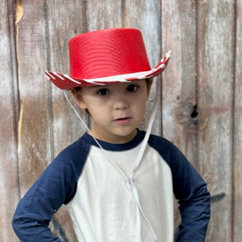 Red Woody Hat with White Lacing