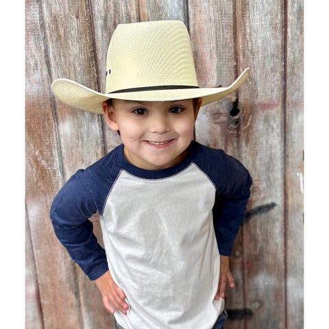 Kid's Cream Brick Top Straw Hat 