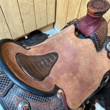 View showing gator inlay seat and top of the wade horn