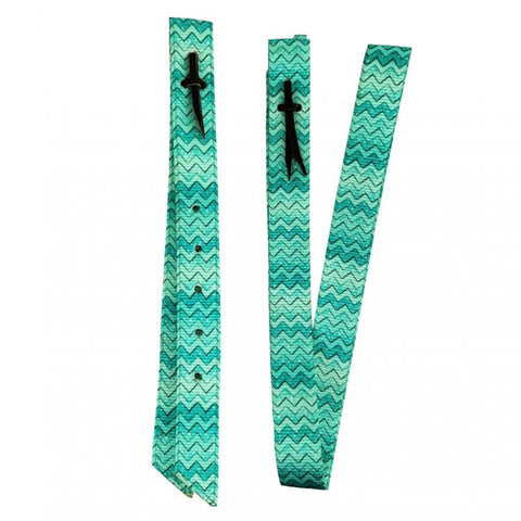 Teal Chevron Nylon Tie Strap and Off Billet