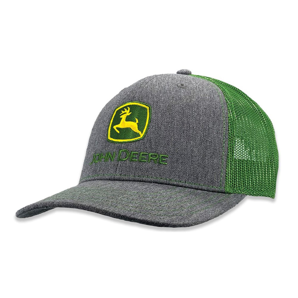 John Deere Oxford Grey & Green Mesh Cap