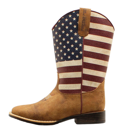 Toddler Square Toe Flag Boots