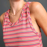 Umgee Women's Watermelon Stripe Tank