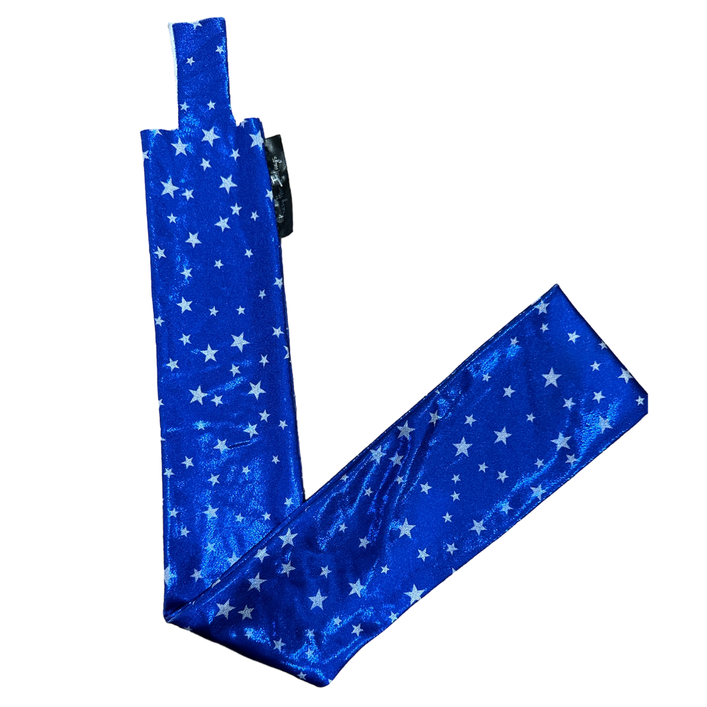 Blue Shiny Tail Bag with Small White Stars