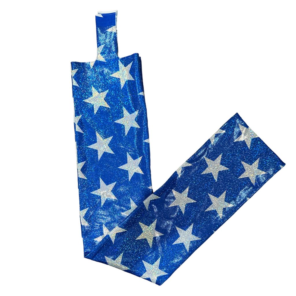 Shiny Blue Tail Bag with White Stars