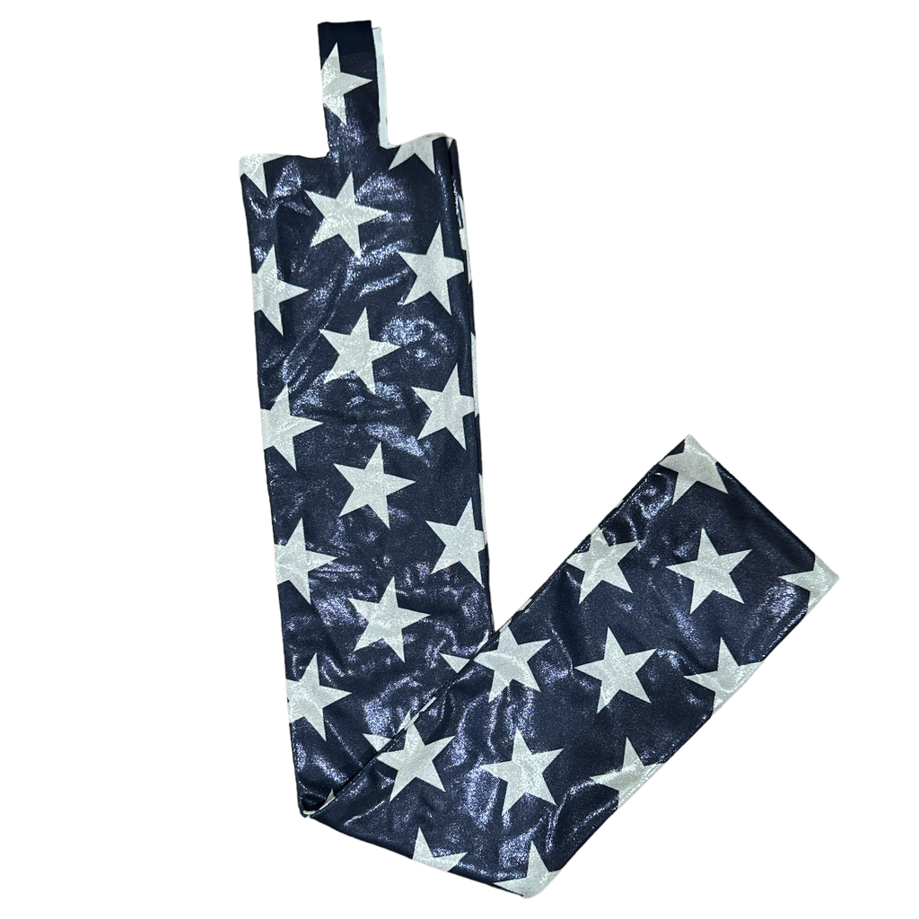 Metallic Navy Tail Bag with White Stars