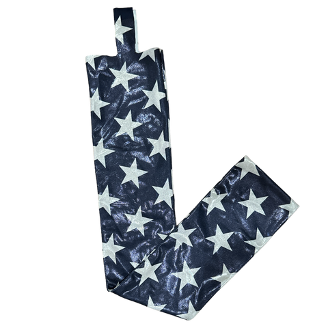 Metallic Navy Tail Bag with White Stars