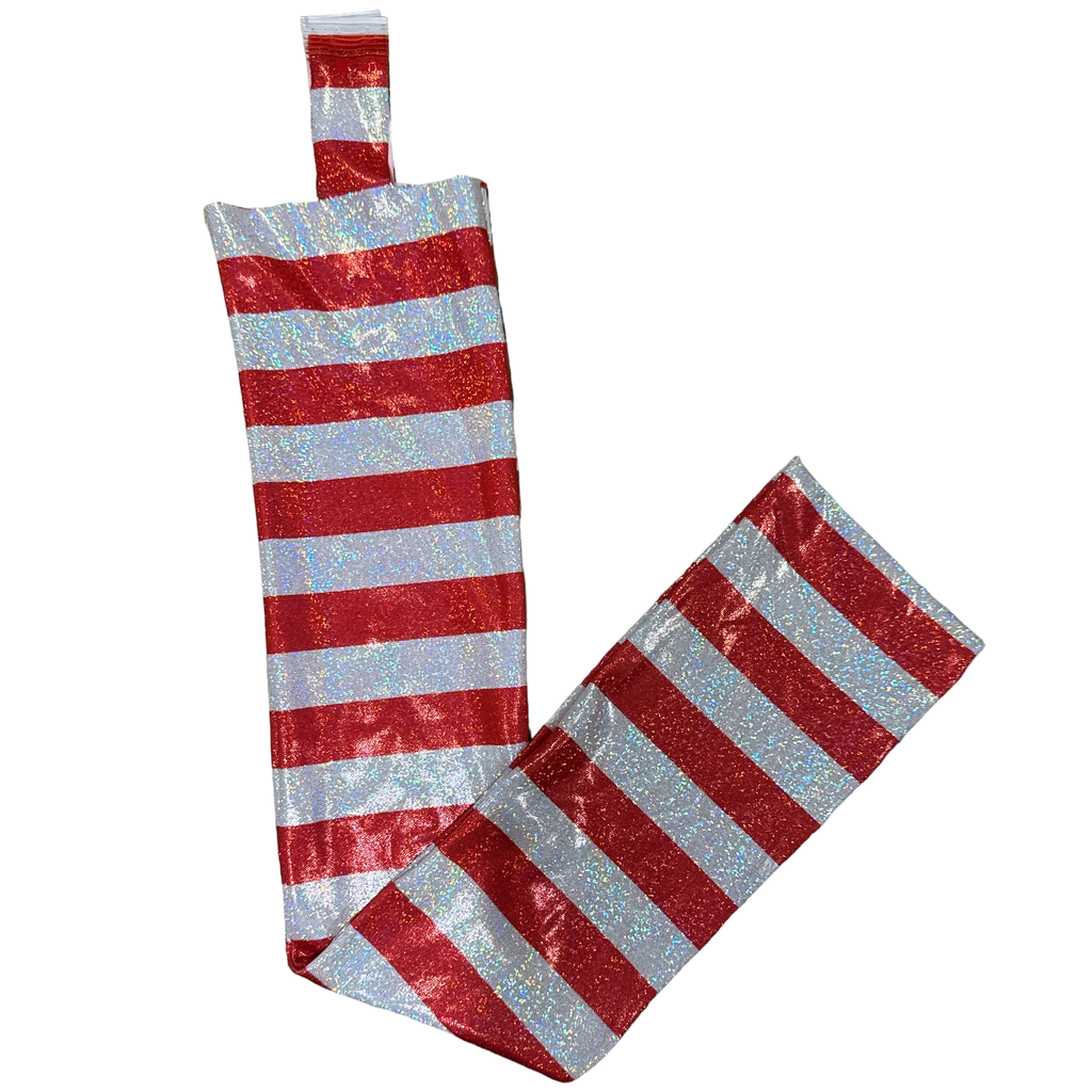 Metallic Red & White Striped Tail Bag