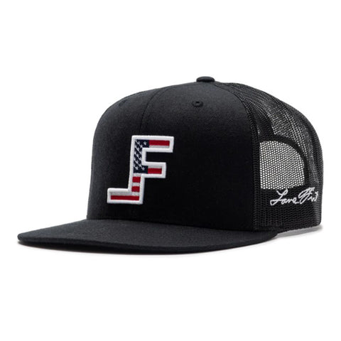 Black Lane Frost Cap with a Flag Inside the LF Logo