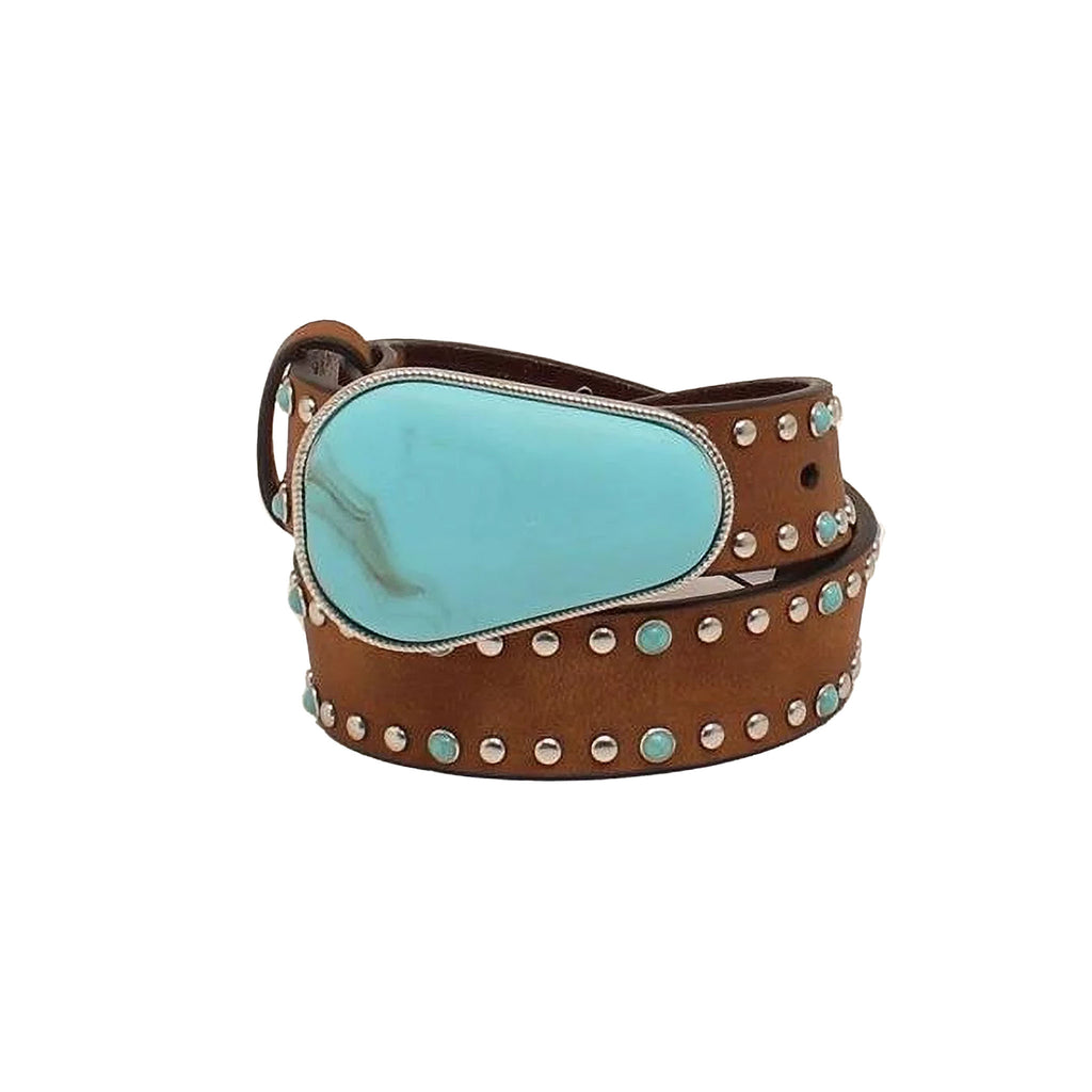 Angel Ranch Girl's Brown Turquoise Studded Belt