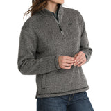 Women's Grey Herringbone 1/4 Zip Pullover by Cinch