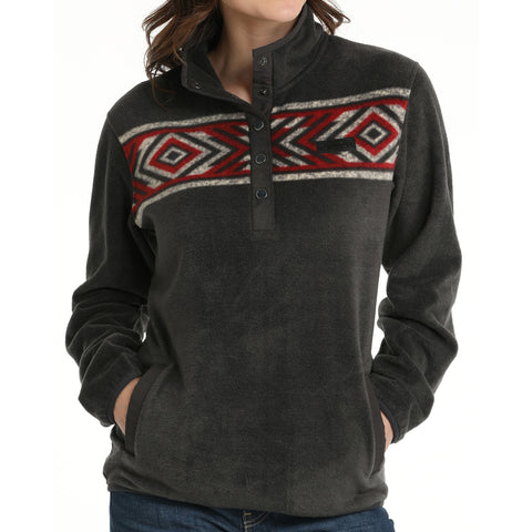 Women's Charcoal Fleece Pullover by Cinch