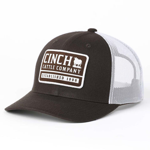 Brown and White Snapback with Cinch Cattle Company Patch