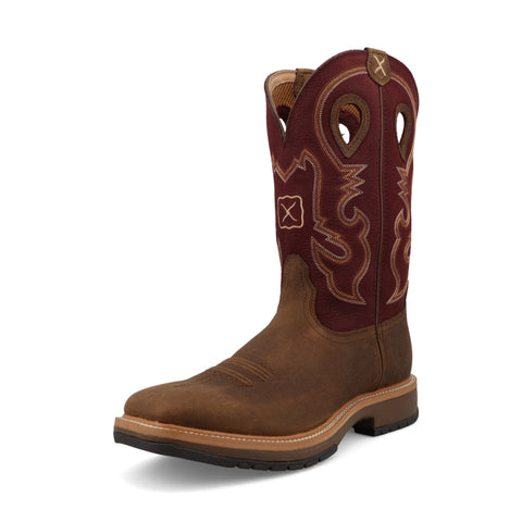 Twisted X Men's 12" Horseman Brown & Burgandy Boots