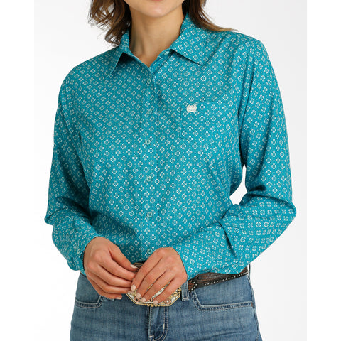 Cinch Womens Teal ArenaFlex Long Sleeve