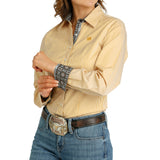 Women's Tencel Stripe Button Down Long Sleeve by Cinch