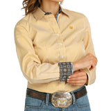 Women's Tencel Stripe Button Down Long Sleeve by Cinch