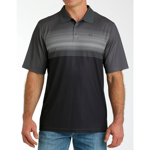 Cinch Men's Charcoal & White Arenaflex Polo