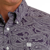 Men's Paisley Print Button Down Long Sleeve by Cinch