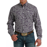 Men's Paisley Print Button Down Long Sleeve by Cinch