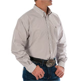 Cinch Men's Khaki & White Stripe Long Sleeve