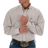 Cinch Men's Khaki & White Stripe Long Sleeve