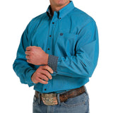 Cinch Men's Turquoise Striped Long Sleeve Shirt