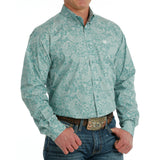 Cinch Men's Turquoise Paisley Print Shirt