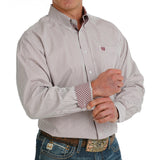 Cinch Men's White Stripe Long Sleeve