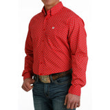 Cinch Men's Red Print Long Sleeve