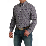 Men's Long Sleeve Paisley Print Button Down Long Sleeve by Cinch