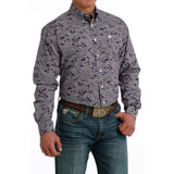 Men's Long Sleeve Paisley Print Button Down Long Sleeve by Cinch