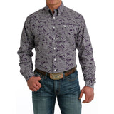 Men's Long Sleeve Paisley Print Button Down Long Sleeve by Cinch