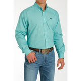 Cinch Men's Blue Printed Long Sleeve Shirt