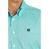 Cinch Men's Blue Printed Long Sleeve Shirt