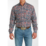 Cinch Men's Red,White & Blue Paisley  Long Sleeve