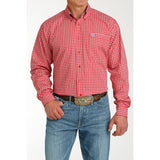 Cinch Men's Red Geo Print Long Sleeve