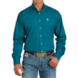 Cinch Men's Solid Teal Long Sleeve Shirt