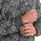 Men's Black Paisley Long Sleeve Button Down by Cinch