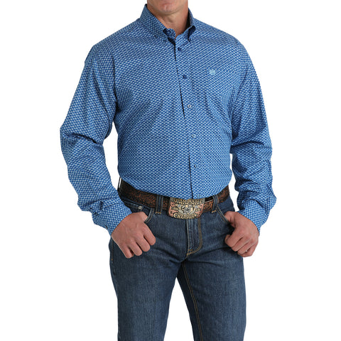 Cinch Jeans Men's Royal Geometric Long Sleeve Shirt