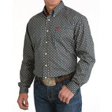 Cinch Men's Navy Long Sleeve Print Shirt