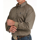 Cinch Men's Brown Long Sleeve Stripe Shirt