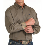 Cinch Men's Brown Long Sleeve Stripe Shirt