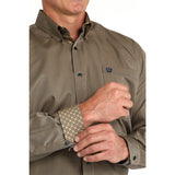 Cinch Men's Brown Long Sleeve Stripe Shirt