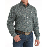 Cinch Men's Green Paisley Print