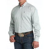 Cinch Men's Green and White Striped Shirt