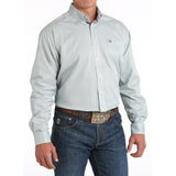 Cinch Men's Green and White Striped Shirt